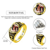 Sterling Silver Heart 10K 14K 18K Gold Personalized Photo High School College Graduation Ring