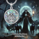 Sterling Silver Triple Moon Goddess Tetragrammaton Lilith Hecate  Pagan Wiccan Amulet Pendant Necklace