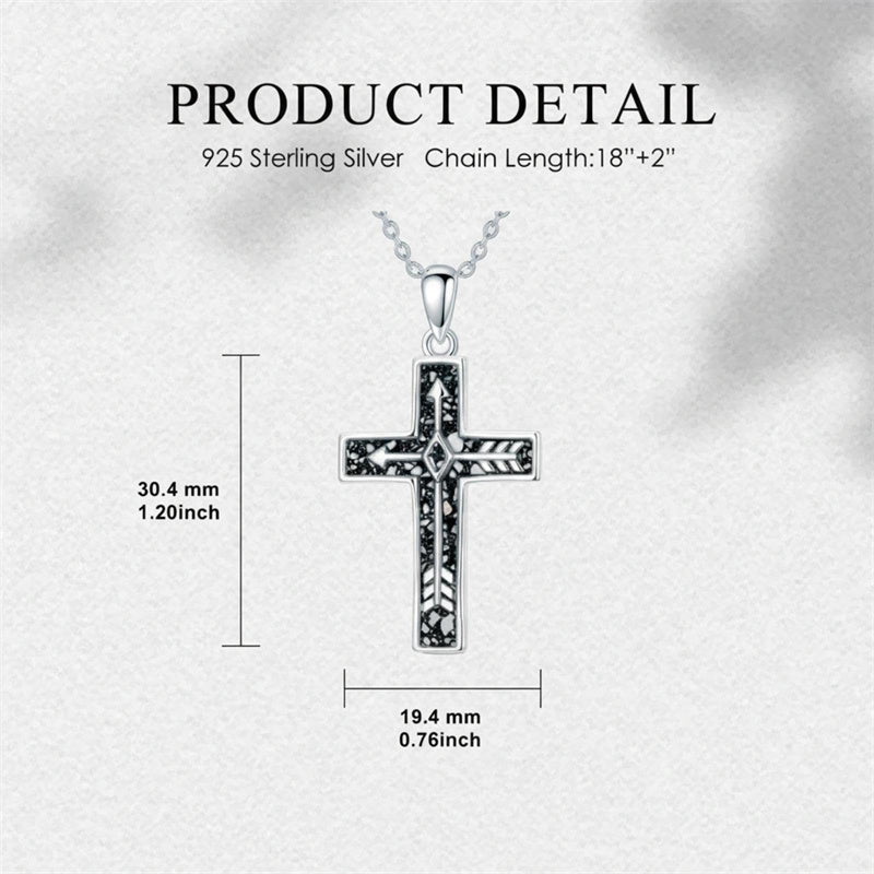 Sterling Silver Cross Pendant Necklace for Women Southwestern Cross Jewelry Gifts