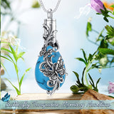 Sterling Silver Turquoise Drgonfly Butterfly Urn Necklace for Ashes