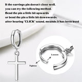 925 Sterling Silver Cross Hoop Earrings Minimalist Cross Dangle Huggie Cuff Earrings for Women Men