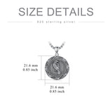 Sterling Silver Viking Raven Bear Odin Wolf Pendant Necklace for Men