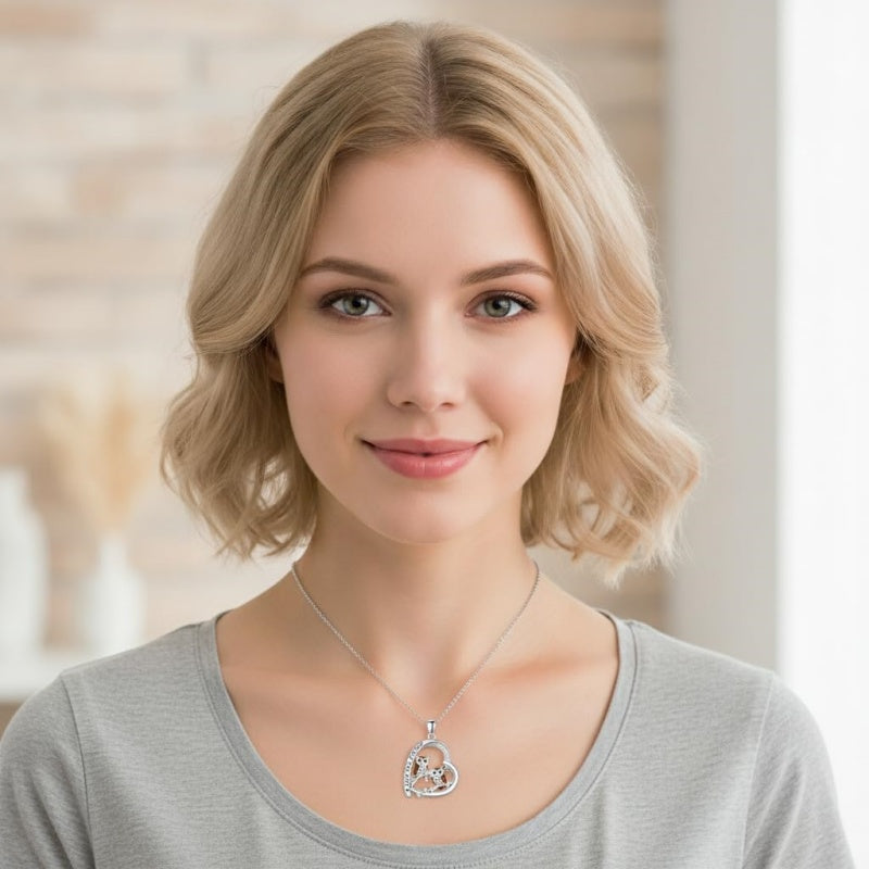 Sterling Silver Mother Daughter Squirrel Monkey Butterfly Bee Owl Necklace Engraved I Love You Forever