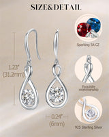 925 Sterling Round Gemstone Birthstone Dangle Earrings