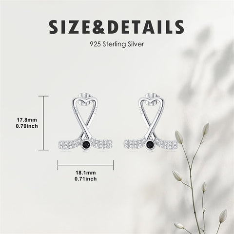 Sterling SilverHockeyBasketball Softball Football Volleyball Pickleball Soccer Baseball Tennis Stud Sport Earrings