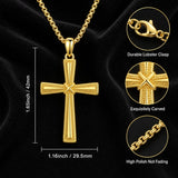 Cross Pendant Necklace  14K Gold Plated Christian Faith Jewelry