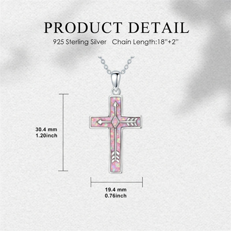 Sterling Silver Cross Pendant Necklace for Women Southwestern Cross Jewelry Gifts