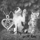 Pet Cremation Jewelry for Pet Ashes 925  Silver Pet Urn Necklace for Ashes Keepsake Memorial Ashes Necklace for Dog Pet