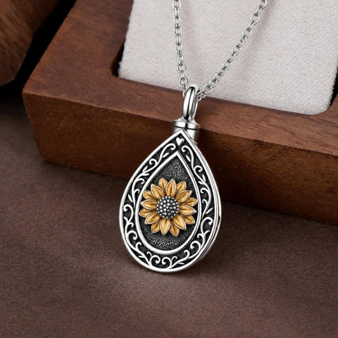 Sterling Silver Cross Hummingbird Cardinal  Rose Sunflower Urn  Necklace for Ashes Cremation Jewelry