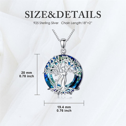 Sterling Silver Tree of Life Necklace Mother Daughter Mother Son Pendant Necklace Gift for Mother's Day Christmas