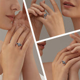 Sterling Silver Kite Cut Gemstone Engagement Wedding Promise Ring Gift For Valentine's Day