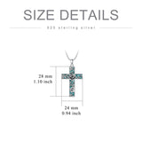 Cross Necklace for Women 925 Silver 12 Month Birth Flower Cross Pendant Turquoise Jewelry Gifts for Women Mother