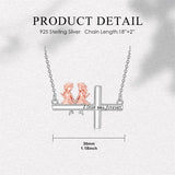 Sterling Silver Cross Father Daughter Mother Daughter Sister Pendant Necklace Engraved with I Love You Forever