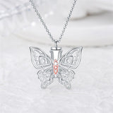 Butterfly Filigree Urn Necklace For Ashes Sterling Silver Butterfly Cremation Necklace Heart  Urn Holder Necklaces For Women Memorial Jewelry