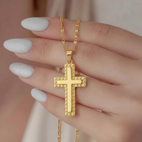 14K Gold Plated Cross Infinity  Pendant Necklace  for Women