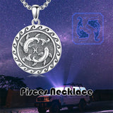 Sterling Silver 12 Zodiac Astrology Horoscope Pendant Necklace