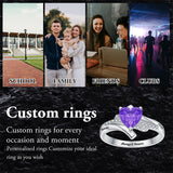 Sterling Silver Personalized Birthstone Engraved High School College Class Ring Graduation Jewelry