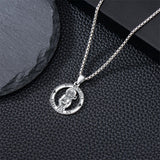 Sterling Silver Crown of Thorns Jesus St Benedict St Michael Pendant Necklace