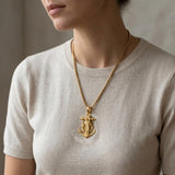 Christian Religious Medal Amulet 14K Gold Plated Pendant  Necklace