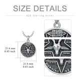 Sterling Silver Aztec Lion Cross Pendant Necklace