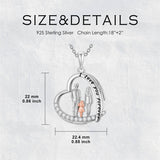 Sterling Silver Mother Daughter Father Daughter Sister Pendant Necklace Family Jewelry for Christmas Mother's Day