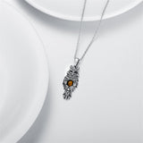 Sterling Silver Blue Jay Eagle Phoenix Owl Pendant Necklace for Women