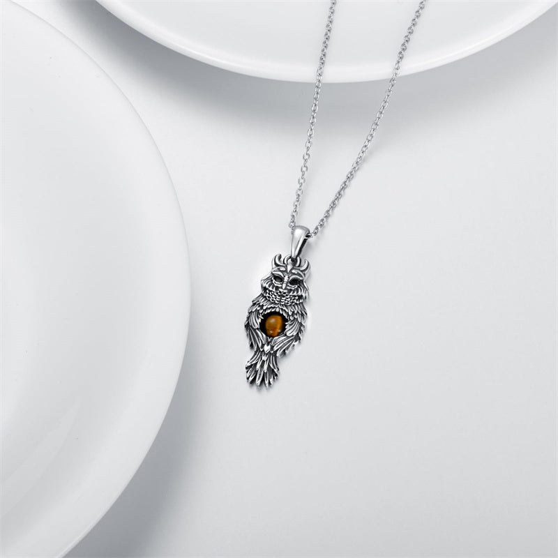 Sterling Silver Blue Jay Eagle Phoenix Owl Pendant Necklace for Women