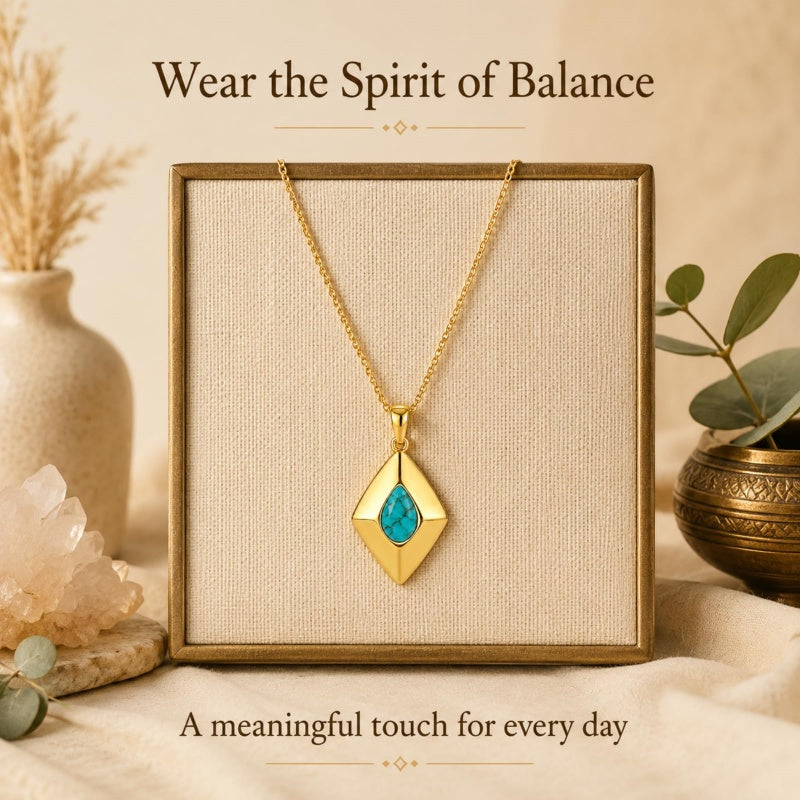 14K Gold Plated Bohemian Teardrop Pendant Necklace for Women