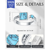 Sterling Silver Turquoise Adjustable  Rings for Women