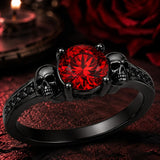 Sterling Silver 10K 14K 18K Gold Personalized Gothic Skull Ring Exquisite Spooky Jewelry for Halloween Lovers