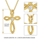 14K Gold Plated Cubic Zircon Infinity  Cross Necklace for Women Faith Jewelry