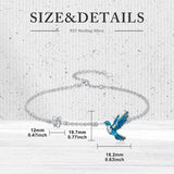 Sterling Silver Hummingbird Layered Anklet