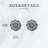 Sterling Silver Viking Raven Crow Skull Stud Earrings