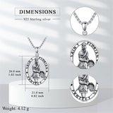 Sterling Silver  Virgin Mary Saint Florian Saint Jude Saint Michael Saint Benedict Amulet Protection Pendant Necklace