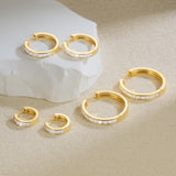 14K Gold Plated Cubic Zircon Hoop Earrings for Women