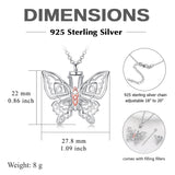 Butterfly Filigree Urn Necklace For Ashes Sterling Silver Butterfly Cremation Necklace Heart  Urn Holder Necklaces For Women Memorial Jewelry