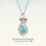 Sterling Silver Teardrop Gemstone Rose Butterfly Infinity Heart Necklace for Women