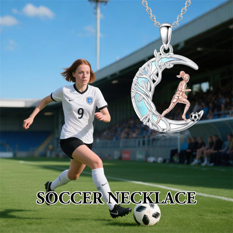 Sterling SIlver Runner Volleyball Tennis Basketball Soccer Inspirational Pendant  Necklace for Women