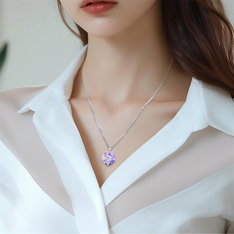 Sterling Silver Crystal Guardian Angel Caduceus Pendant Necklace