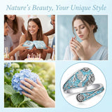 Sterling Silver Turquoise Hummingbird Butterfly Sunflower Adjustable Spoon Ring