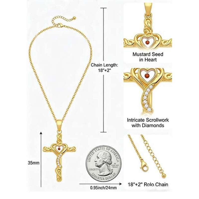 14K Plated Gold Cross Pendant Crucifix Necklace Christian Jewelry Baptism Religious Faith