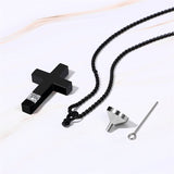 Stainless Steel Birthstones Cross Urn Necklaces for Ashes