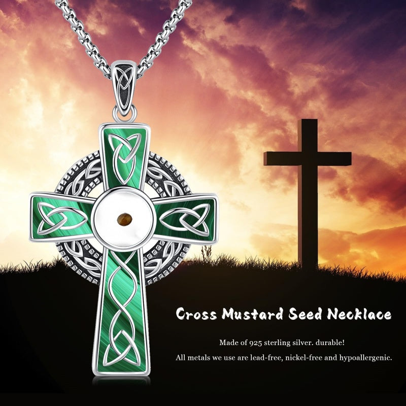 14K Gold Plated Celtic Vikin Cross Pendant Necklace Irish Jewelry Religious Protective Gift
