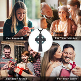 14K Gold Plated Celtic Vikin Cross Pendant Necklace Irish Jewelry Religious Protective Gift