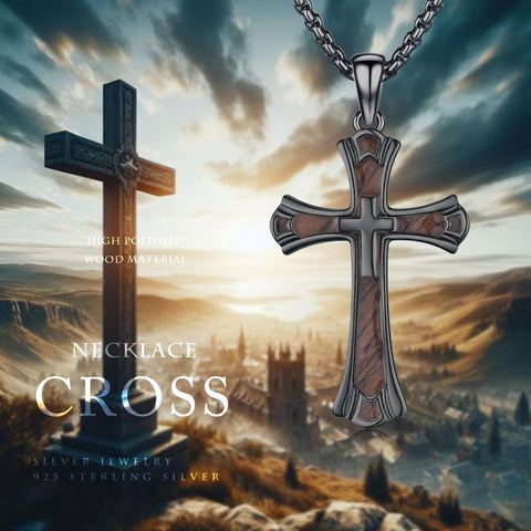 14K Gold Plated Cross Pendant Necklace Protection Jewelry Religious Gift