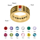 Sterling Sliver Personalied Engraved Birthstone Graduation High School Rings