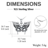 Sterling Silver  Butterfly Lion Pendant Necklace