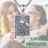 Sterling Silver Sun Moon Lovers Tarot Card Photo Locket Necklace