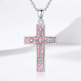 Sterling Silver Cross Pendant Necklace for Women Southwestern Cross Jewelry Gifts