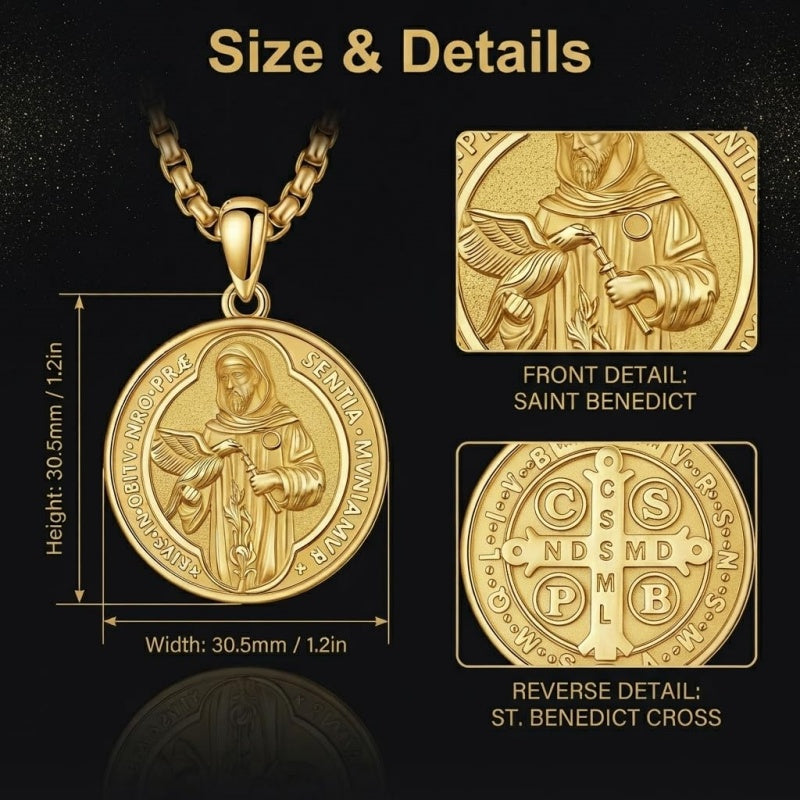 14K Gold Plated Patron Saint Necklace Saint Medal Catholic Amulet Jewelry